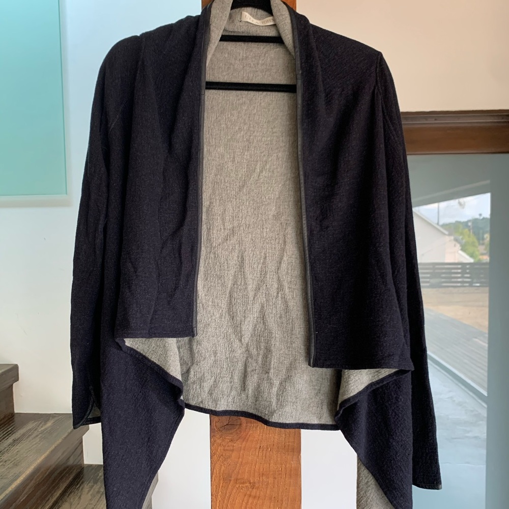 Ulla Johnson Lambskin Leather Trimmed Drape Wrap